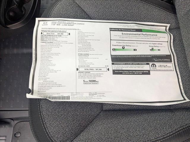 new 2025 Ram ProMaster 1500 car, priced at $36,153