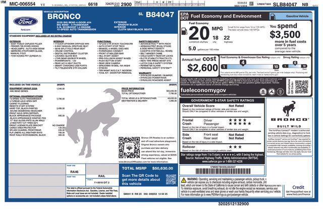 new 2025 Ford Bronco car, priced at $46,713