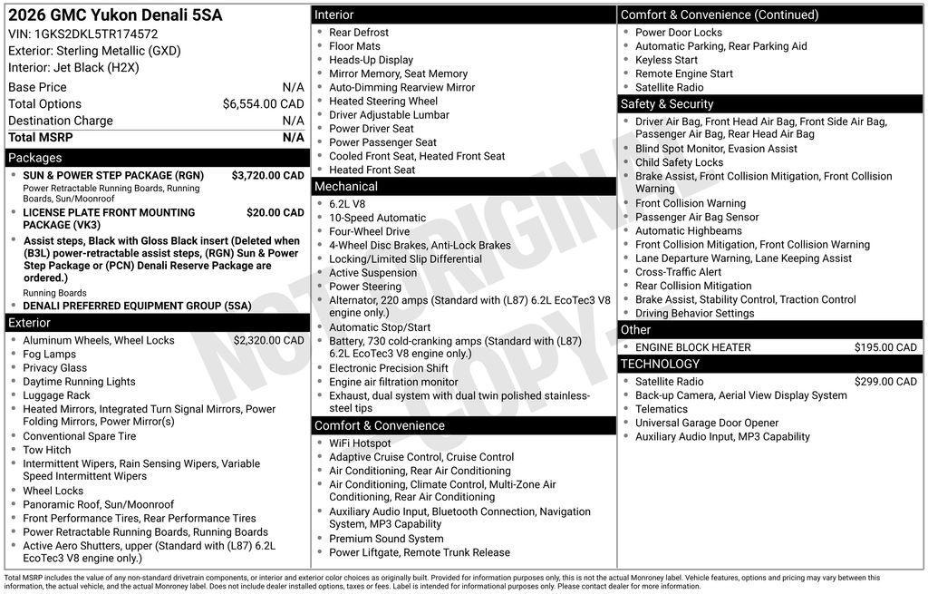 used 2026 GMC Yukon car, priced at $88,551