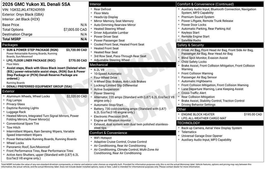 used 2026 GMC Yukon XL car, priced at $88,551
