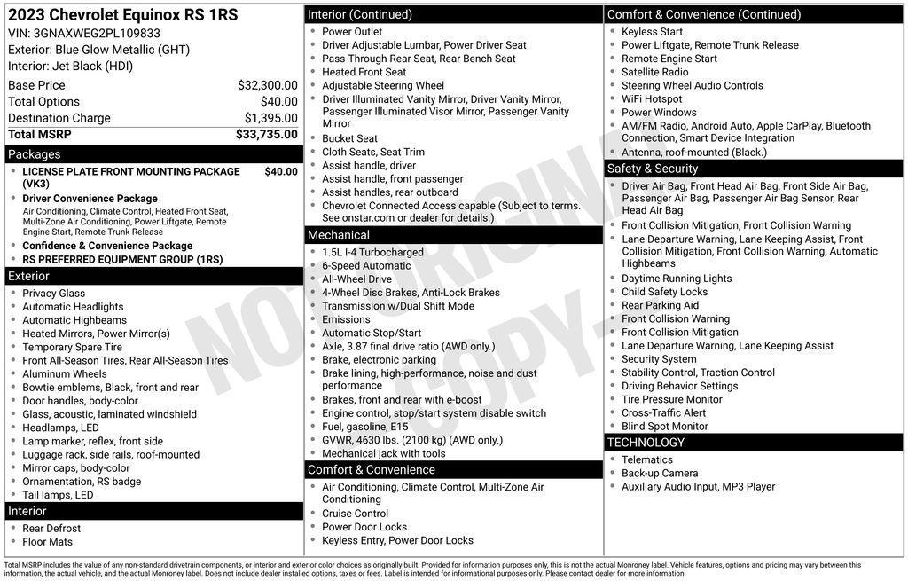 used 2023 Chevrolet Equinox car, priced at $25,900