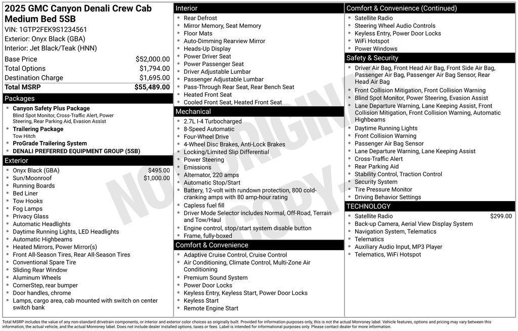 used 2025 GMC Canyon car, priced at $48,900