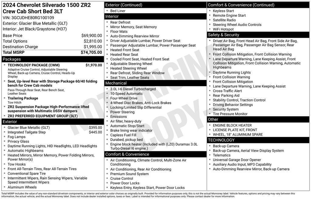 used 2024 Chevrolet Silverado 1500 car, priced at $63,357