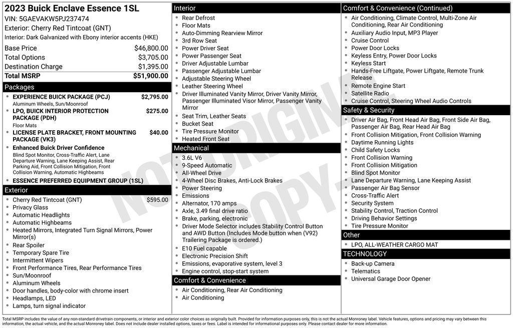 used 2023 Buick Enclave car, priced at $29,547