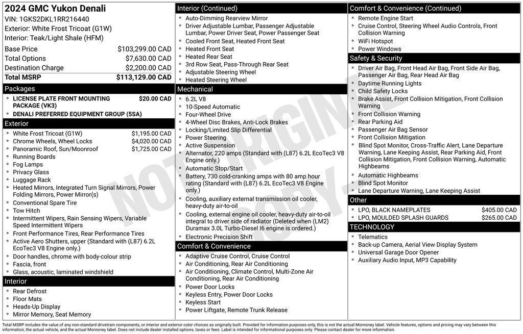 used 2024 GMC Yukon car, priced at $73,900