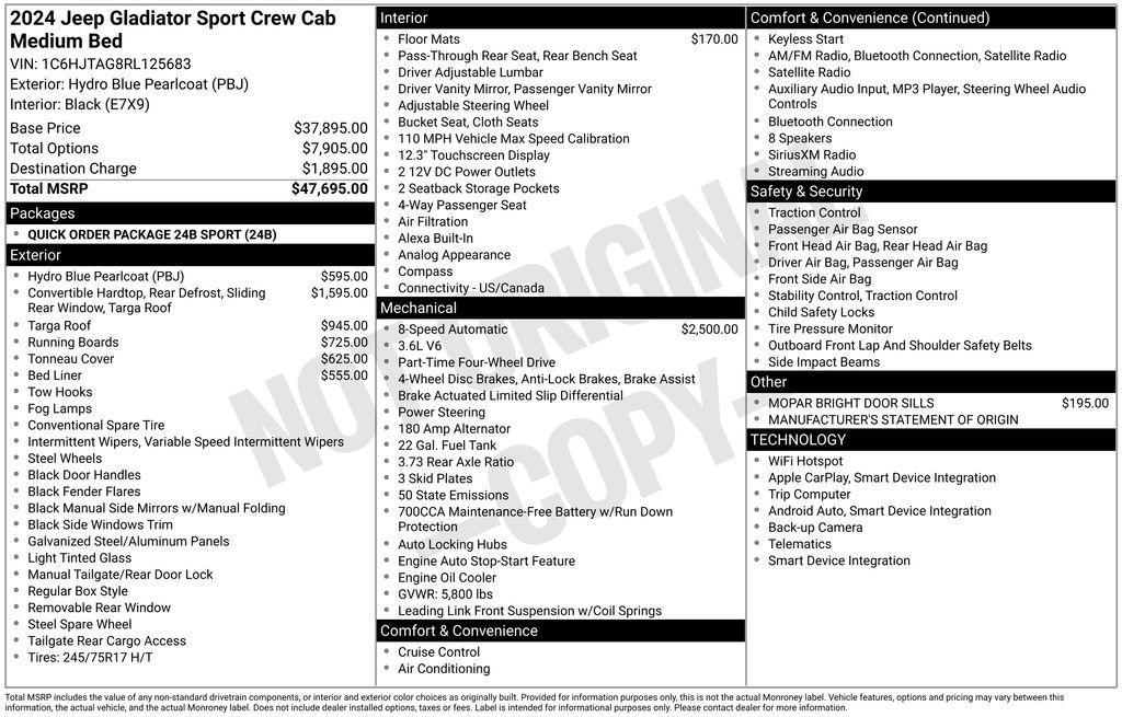 used 2024 Jeep Gladiator car, priced at $33,411