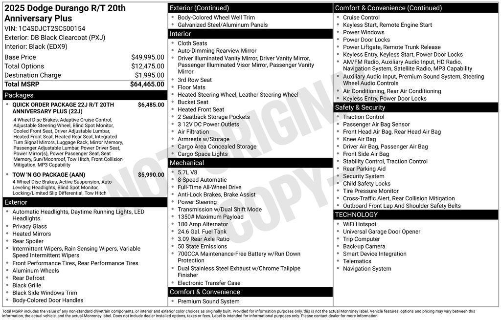 used 2025 Dodge Durango car, priced at $48,900