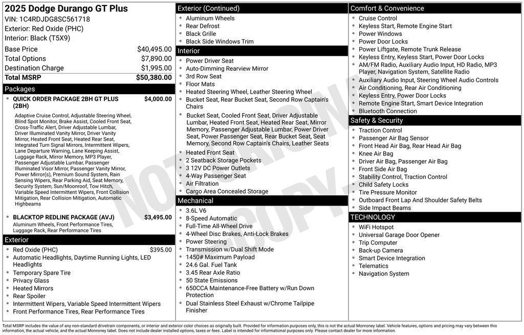 used 2025 Dodge Durango car, priced at $41,622