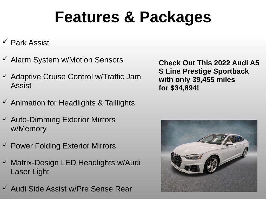 used 2022 Audi A5 Sportback car, priced at $34,894
