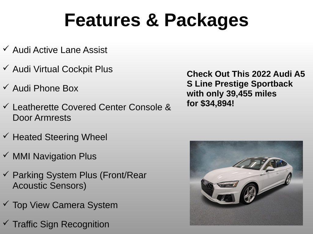 used 2022 Audi A5 Sportback car, priced at $34,894