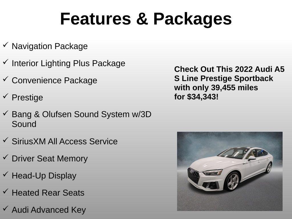 used 2022 Audi A5 Sportback car, priced at $34,343