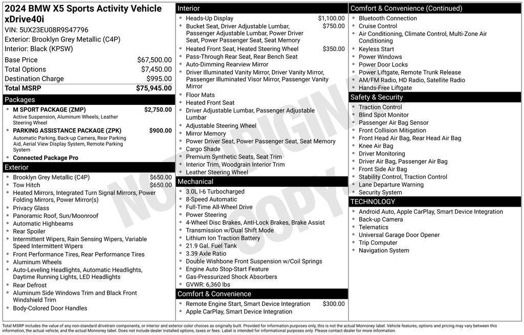 used 2024 BMW X5 car, priced at $57,988