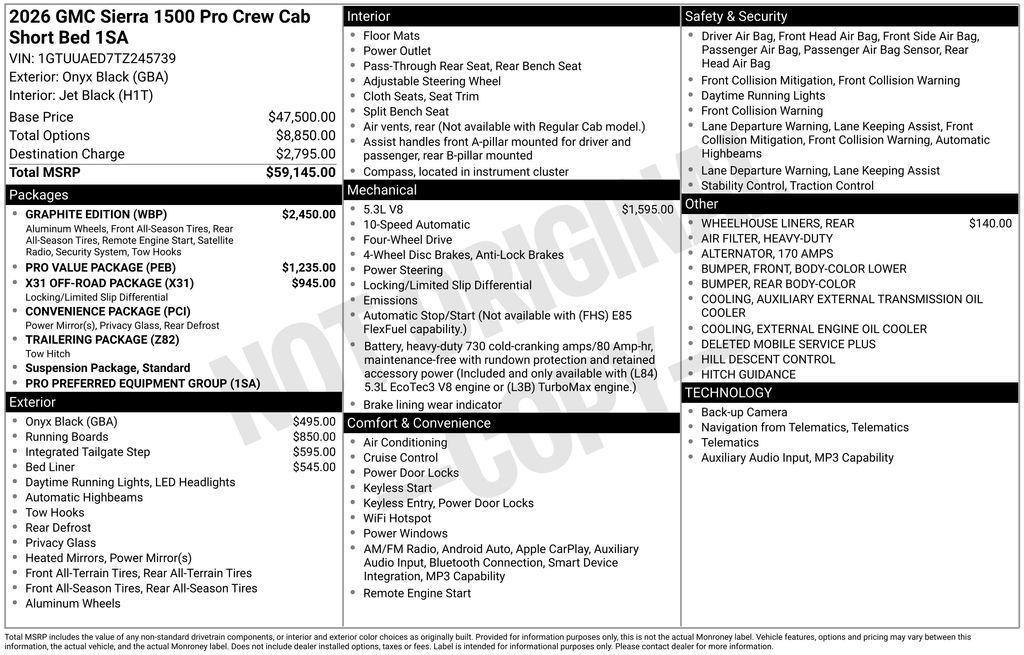 used 2026 GMC Sierra 1500 car, priced at $49,999