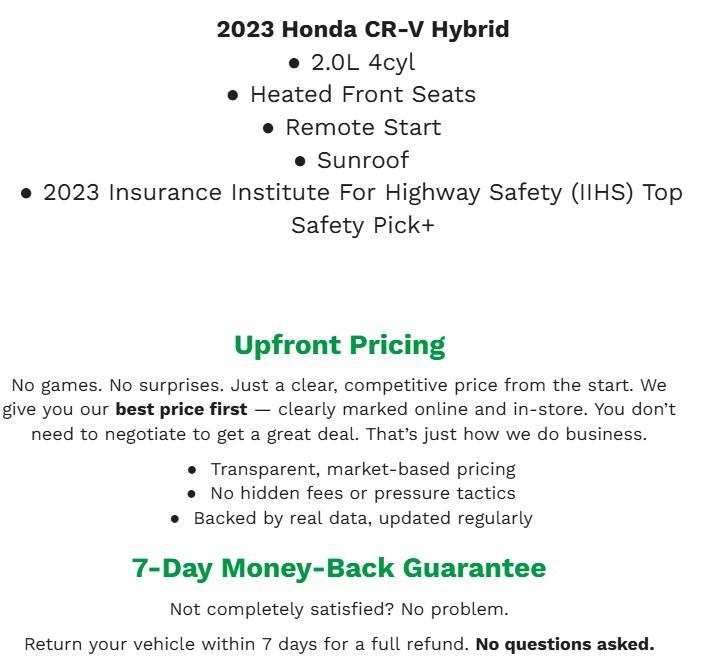 used 2023 Honda CR-V Hybrid car, priced at $30,891