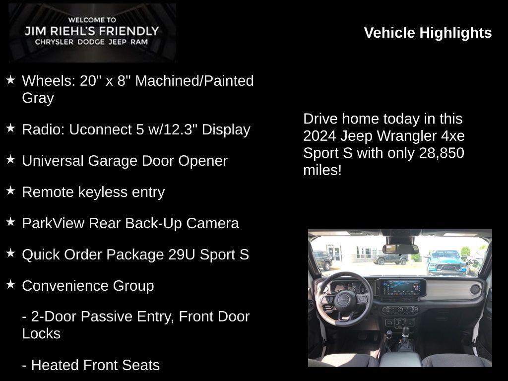 used 2024 Jeep Wrangler 4xe car, priced at $26,428