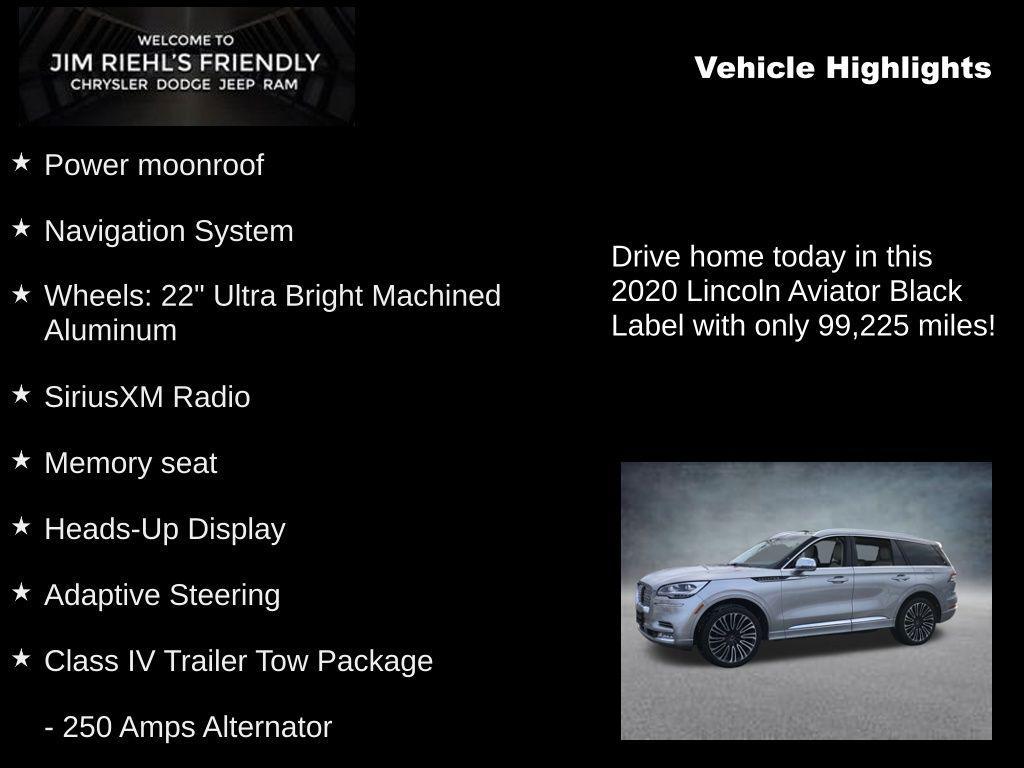 used 2020 Lincoln Aviator car, priced at $27,000