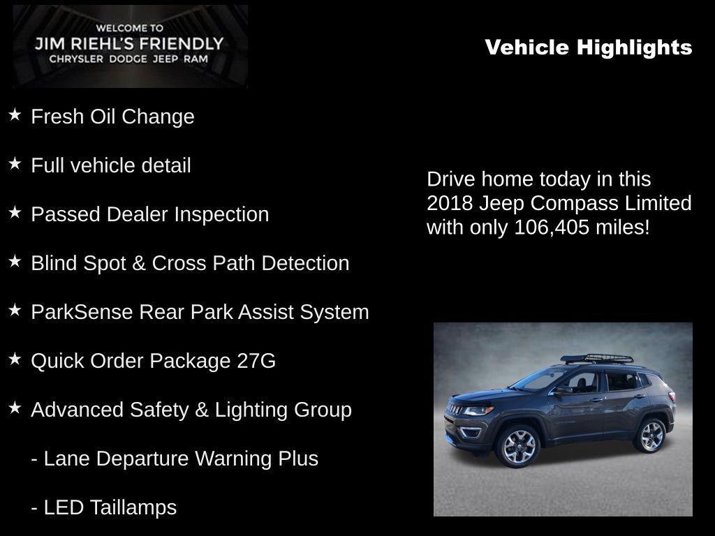 used 2018 Jeep Compass car, priced at $12,752
