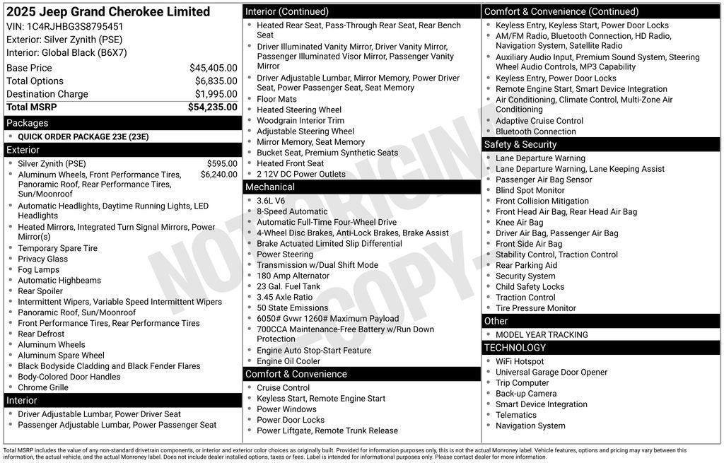 new 2025 Jeep Grand Cherokee car, priced at $42,655