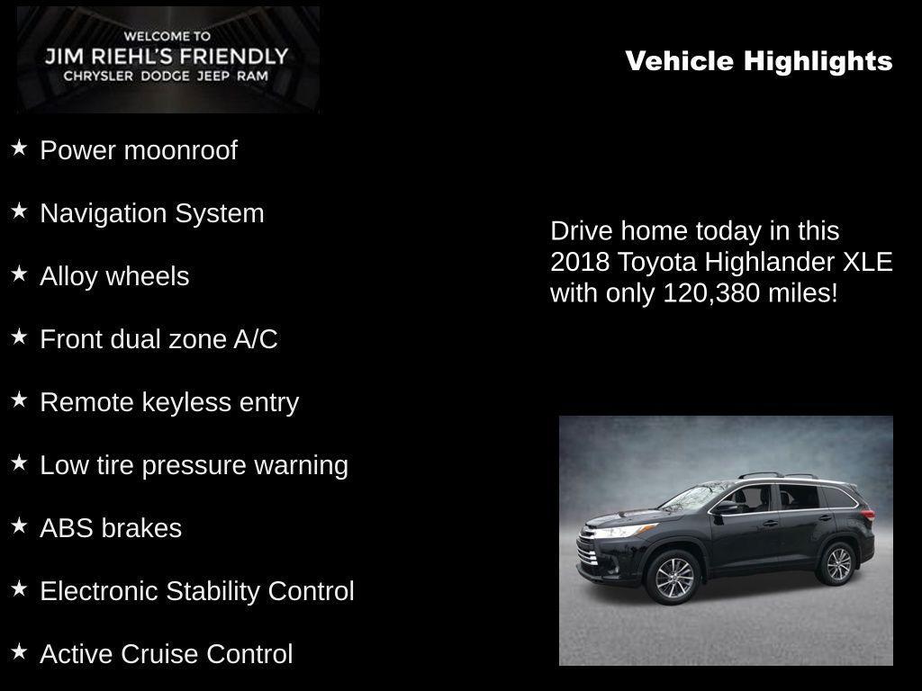 used 2018 Toyota Highlander car, priced at $19,969