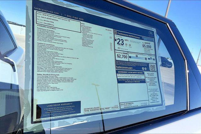 new 2026 Land Rover Range Rover Velar car, priced at $72,372