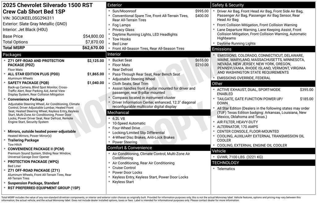 new 2025 Chevrolet Silverado 1500 car, priced at $159,260