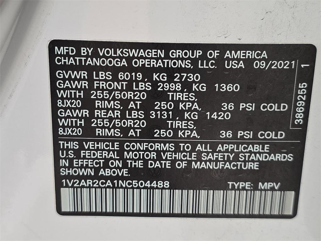 2022 Pure White Volkswagen Atlas