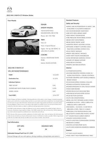 used 2022 Mazda MX-5 Miata car, priced at $27,999