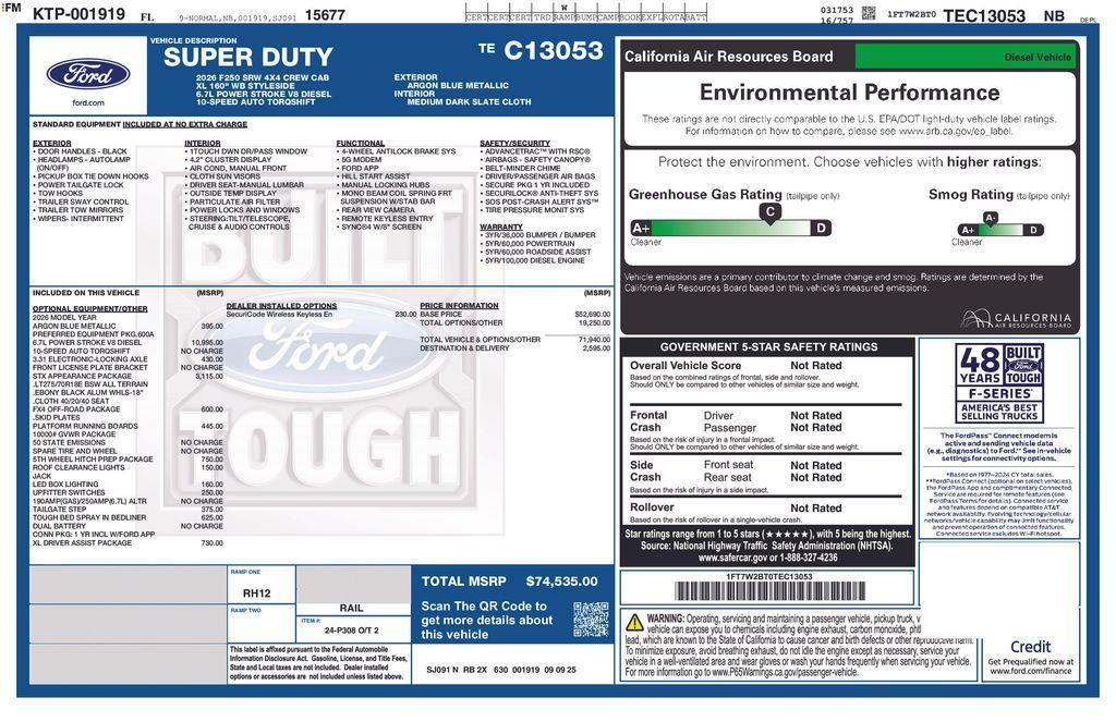 new 2026 Ford F-250 car, priced at $70,995
