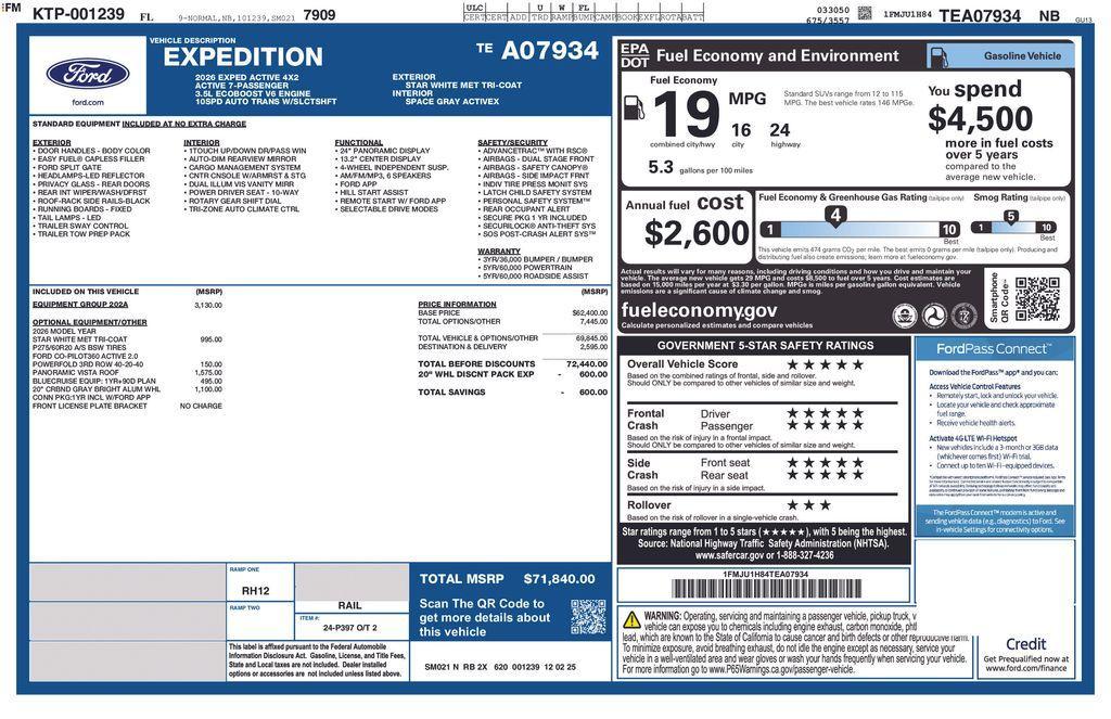 new 2026 Ford Expedition car, priced at $70,999