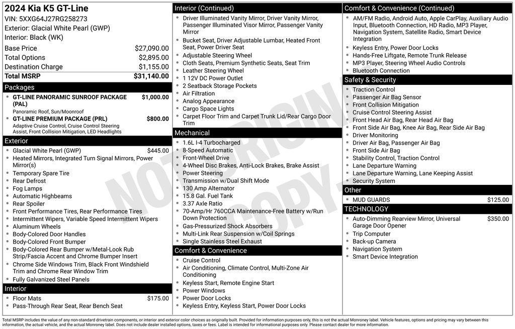 used 2024 Kia K5 car, priced at $22,973