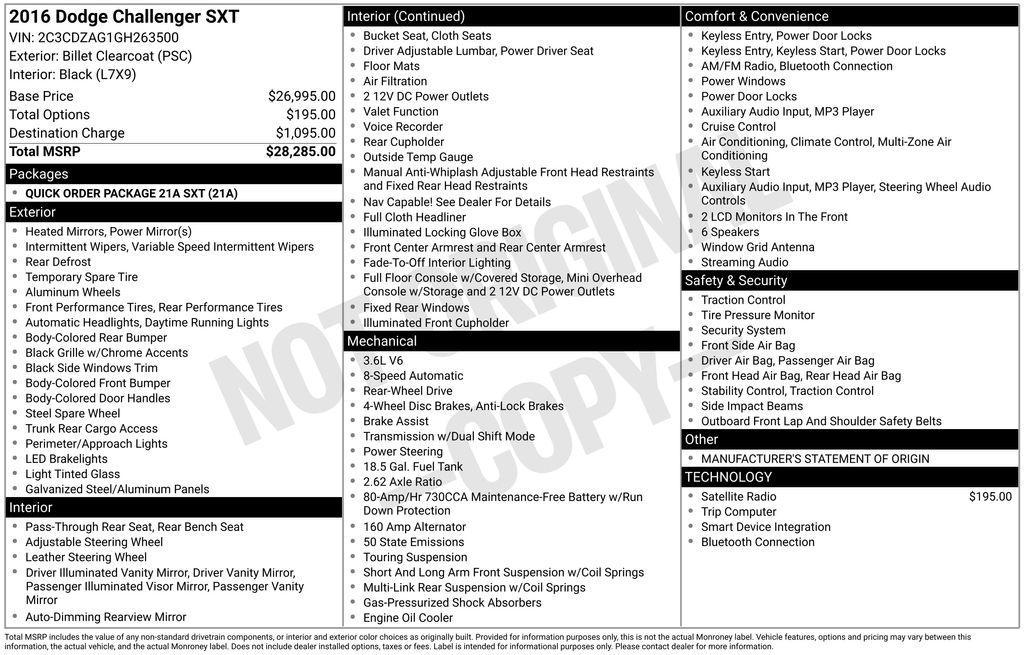 used 2016 Dodge Challenger car, priced at $11,991