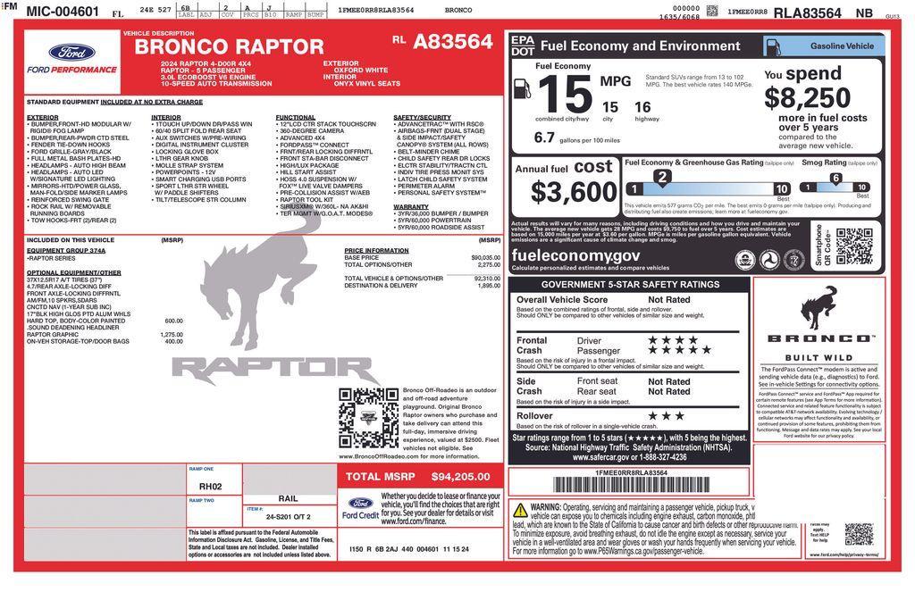 used 2024 Ford Bronco car, priced at $81,981