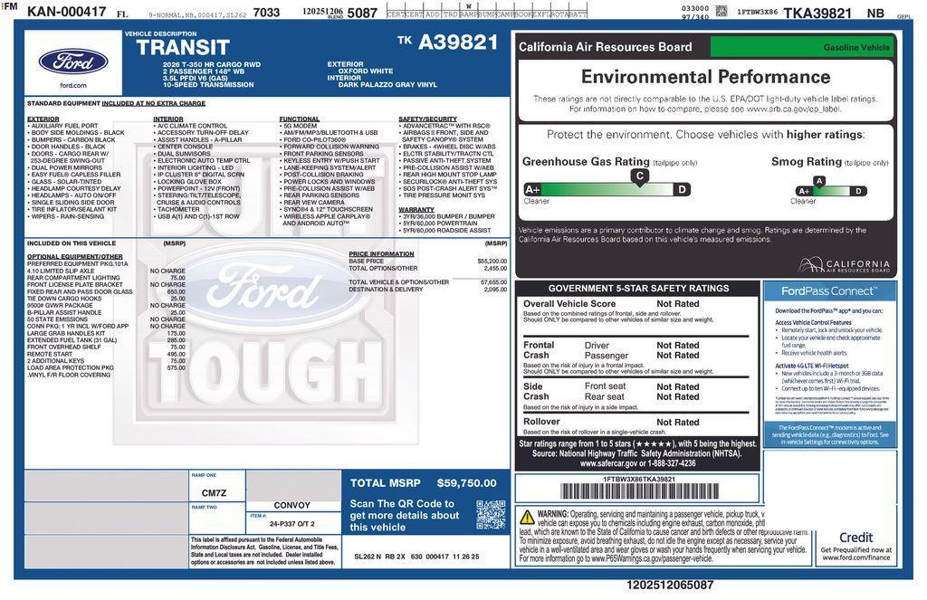 new 2026 Ford Transit-350 car, priced at $57,997