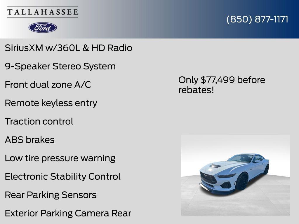 new 2025 Ford Mustang car, priced at $72,999