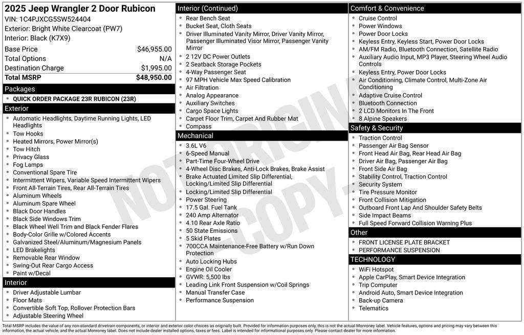 used 2025 Jeep Wrangler car, priced at $36,981