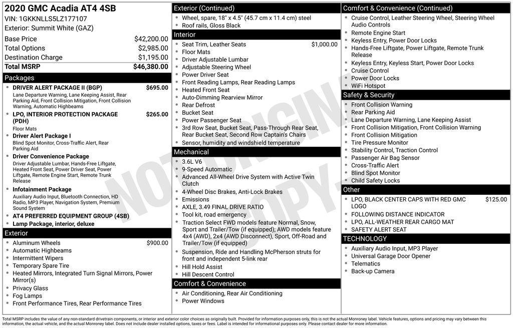 used 2020 GMC Acadia car, priced at $21,451