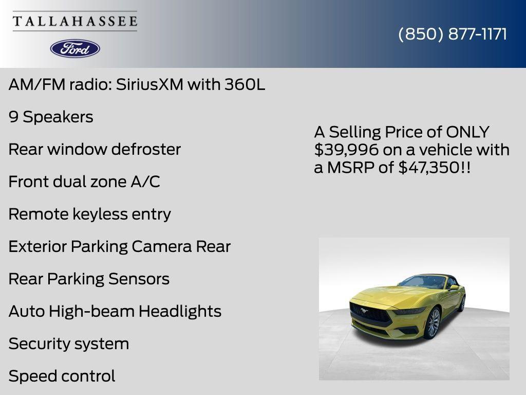 new 2025 Ford Mustang car, priced at $39,996