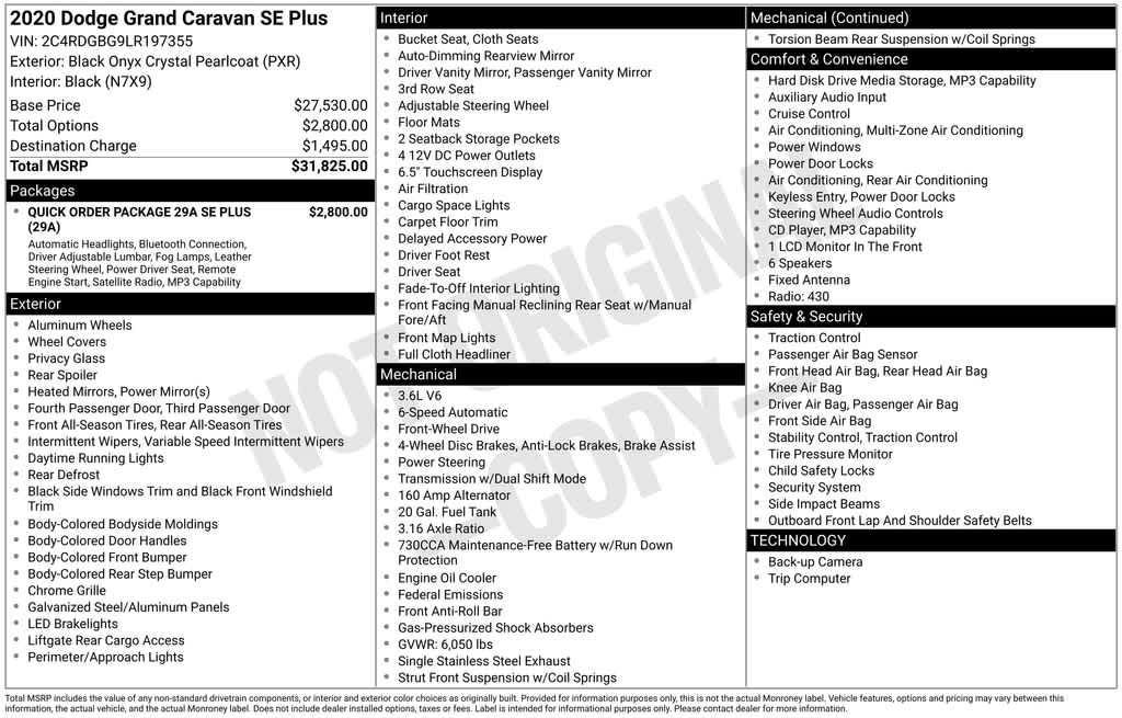 used 2020 Dodge Grand Caravan car, priced at $20,602