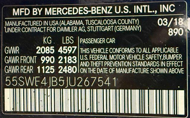 used 2018 Mercedes-Benz C-Class car, priced at $12,187