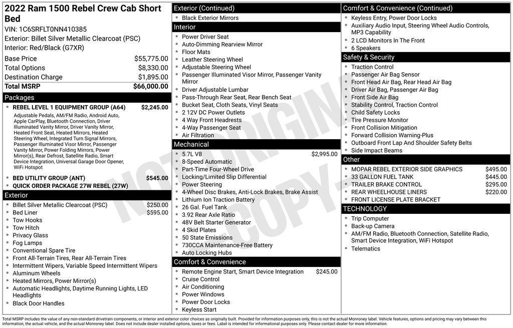 used 2022 Ram 1500 car, priced at $45,215