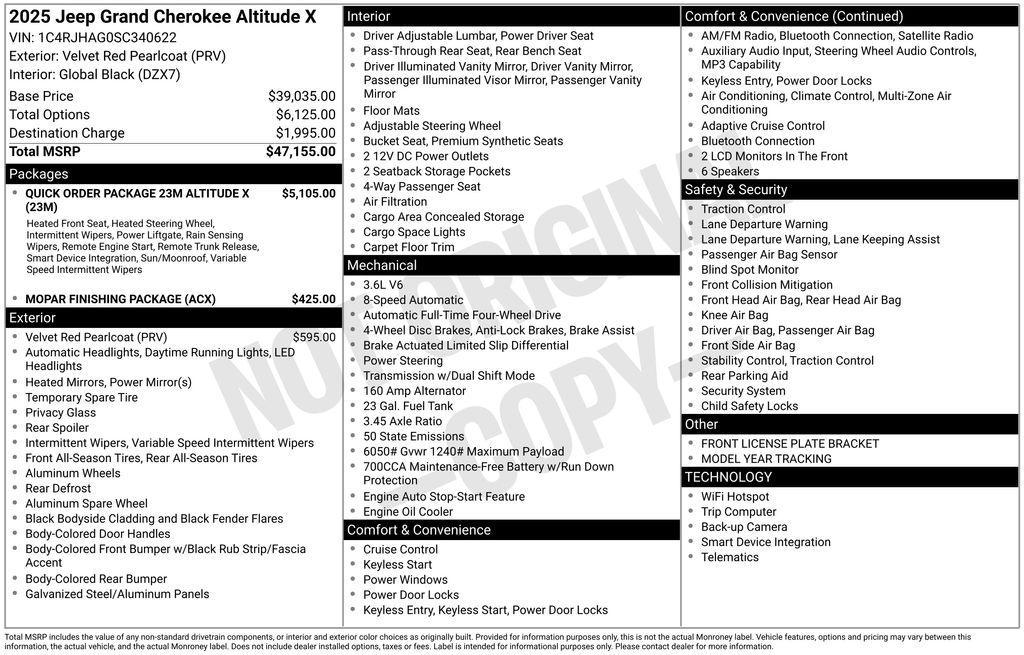 new 2025 Jeep Grand Cherokee car, priced at $34,873