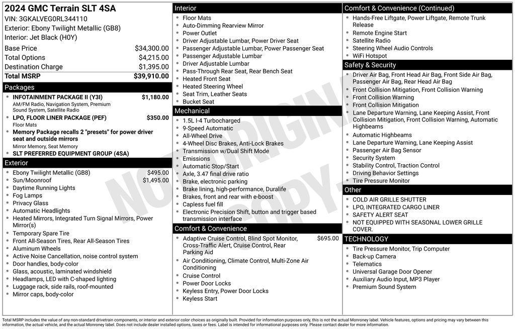 used 2024 GMC Terrain car, priced at $26,325