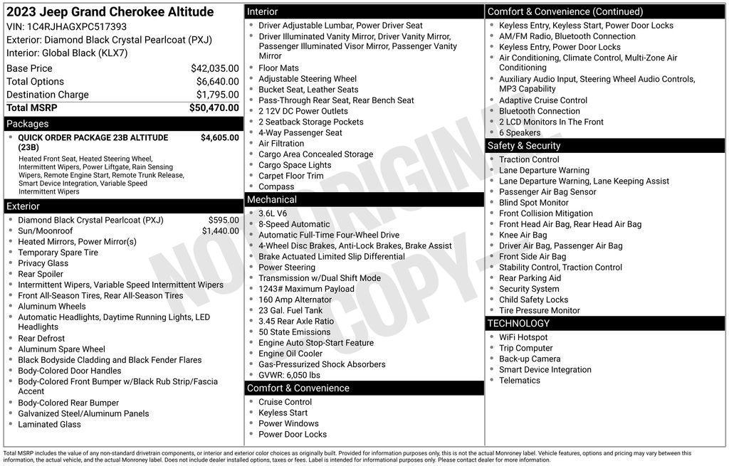 used 2023 Jeep Grand Cherokee car, priced at $22,845