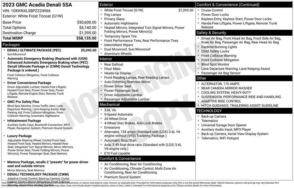 used 2023 GMC Acadia car, priced at $42,070