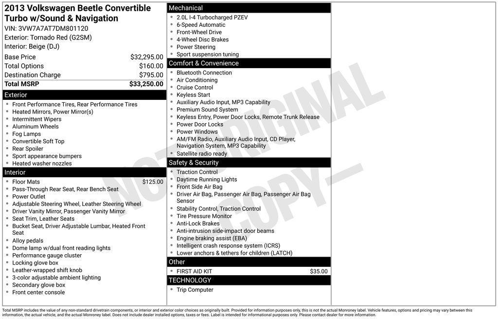 used 2013 Volkswagen Beetle car, priced at $9,303