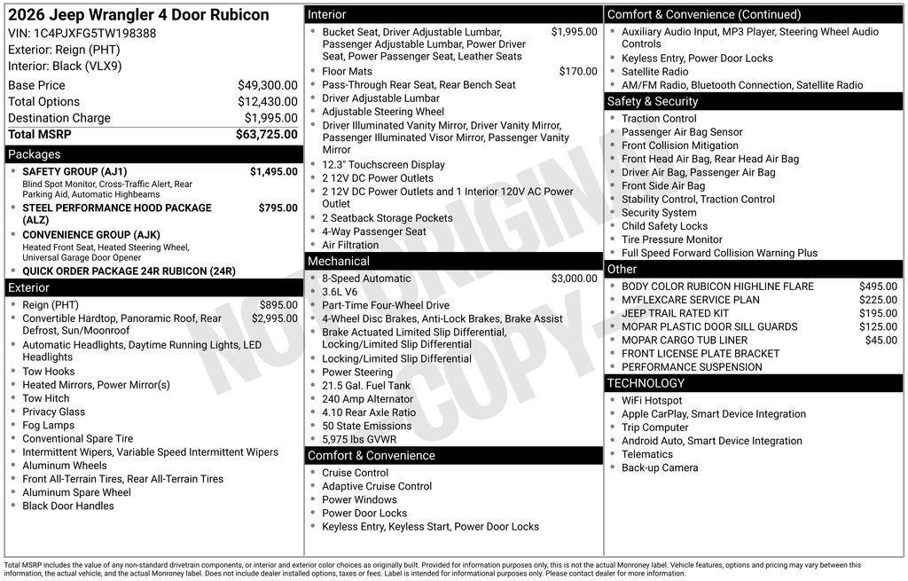 new 2026 Jeep Wrangler car, priced at $55,444