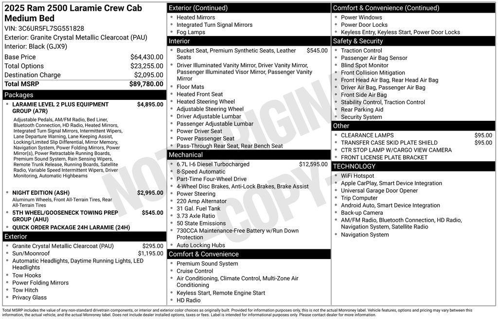 new 2025 Ram 2500 car, priced at $85,235