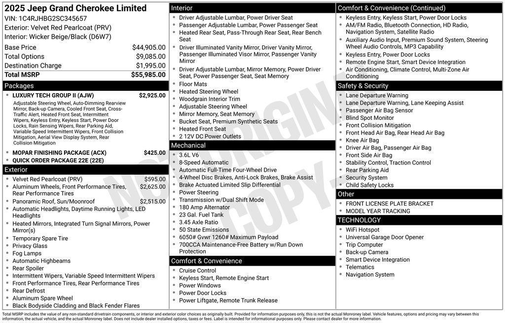 new 2025 Jeep Grand Cherokee car, priced at $44,276