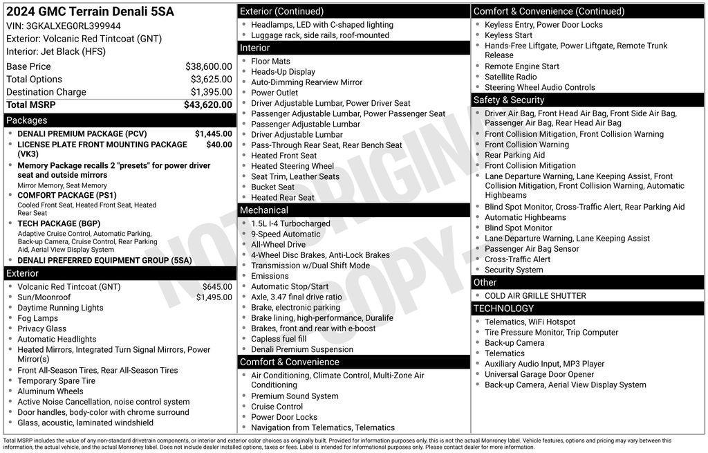 used 2024 GMC Terrain car, priced at $32,918