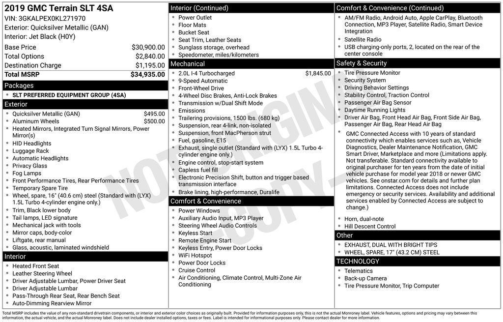 used 2019 GMC Terrain car, priced at $19,005